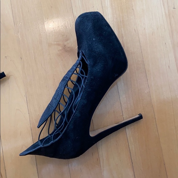 Brian Atwood suede platform heels